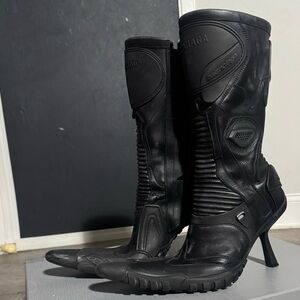 Black Balenciaga Motocross Boots